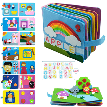 Montessori Peuterschool Pizarra | Experiencia de aprendizaje lúdica para tu bebé - Libro de cuentos 3D para bebés